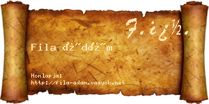Fila Ádám névjegykártya